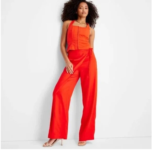 FUTURE COLLECTIVE Jenee Naylor MID-RISE SARONG WIDE LEG PANT Sz XXS Small - NWT - Picture 3 of 9